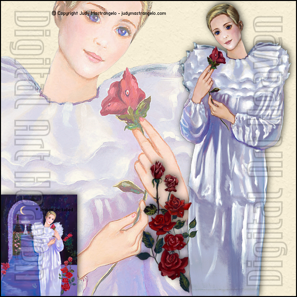 JudyMastrangelo-Pierrot in the Rose Garden